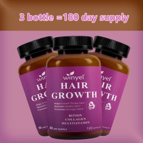 Hair Growth Vitamins Containing 1,000 Mcg Ofbiotin, Collagen, Saw Palmetto, And Other Naturalingredients To Promote Stronger, Healthier Hair,skin, And (Option: 3 PCS)