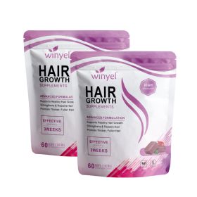 WINYEL Hair Growth Soft Chewables, Containing Hair Growth Vitamins For Men And Women, Biotin, To Help Create Thicker, Fuller, And Stronger Hair, Mixed (Option: 2 PCS)