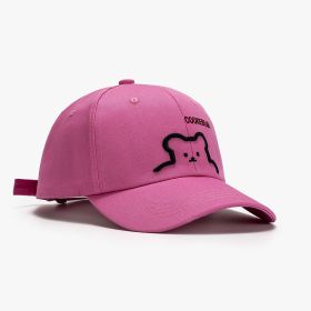 Men's Outdoor Sun Protection South Korea Cute Bear Baseball Cap (Option: 22A022 Rose Red-Adjustable)