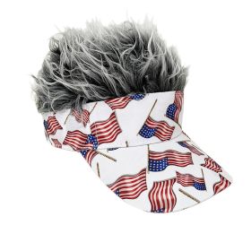 Simulation Wig Cap 250th Anniversary Baseball Cap Synthetic Short Hair Baseball Cap Spiked Hair Wig Hat Fake Hair Adjustable Sunshade Visor Fancy Perf (Option: 7color-Adjustable)