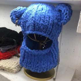 New Bear Ears Knitted Hat (Option: Blue-M56 58cm)