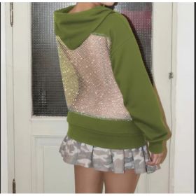 Women's Hooded Sportswear Casual Long Sleeved Shirt (Option: Green-L)