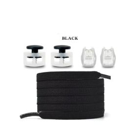 1 Set Of Plastic Shoe Buckles, Comfortable And Fast, Suitable For Children With Lockable Sports Shoes, Sports Shoelaces, Braided Elastic Shoelaces Bla (Option: Black)