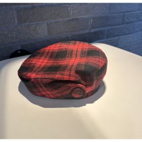 Versatile Dome Hat And Retro Checkered Painter Hat (Option: Red)