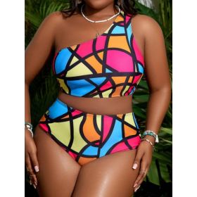 Women's Two-piece Casual Swimsuit P258 (Option: Design and color-4XL)