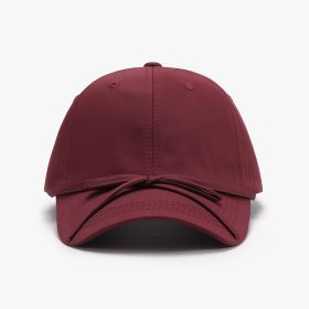 Spring And Autumn Bowknot Quick-drying Soft Top Women's Baseball Cap (Option: Wine Red-Adjustable)