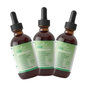 Soursop Drops 10-in-1 With Seaweed, Moringa, Black Seed Oil, Oregano, Ashwagandha, Chlorophyll  Herbal Extracts Promote Overall Health  Vegan 2 Fl Oz (Option: 3 PCS)