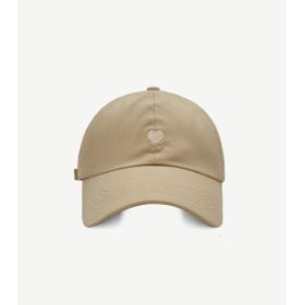 Preppy Style Love Embroidery Ponytail Half Topless Hat (Option: Khaki-M)