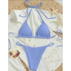 Factory Wholesale Women's Sexy Small Rib Bikini Tie Bikini Set Two Piece Swimsuit Beach Wear (Option: Style9-S)