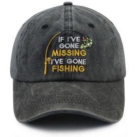 2pcs Vintage Washed Fishing Baseball Cap For Women, Embroidery If I Ve Gone Missing I Ve Gone Fishing Funny Hat, Outdoor Fisherman Gift Hat (Option: 2pcs)