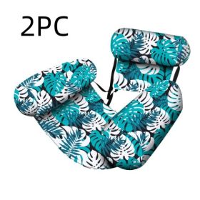 Inflatable Floating Hammock Water Floating Chair Pool Party Floating Chair (Option: Green Leaves 2PC-76X35X60 cm)