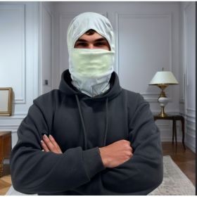 Head Cover And Face Mask (Option: Grey to green)