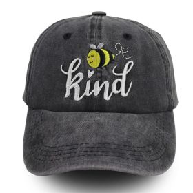 2pcs Bee Kind Embroidered Baseball Cap - Washed Cotton Low-Profile Hat For Women Men (Option: 1pcs)
