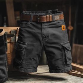 European And American Digital Printing Stylish Shorts Without Belt (Option: S-Black)