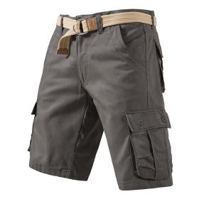 Five-point Shorts Men's Thin Summer Capris Loose Casual Pants Tooling Cotton Sports Pants (Option: 002Military Green-29)
