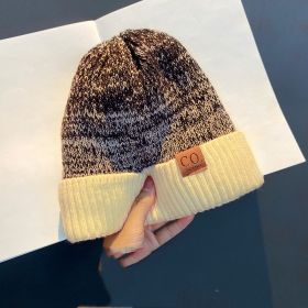 Warm Knitted Hat Japanese Style All-matching Fleece-lined Earflaps (Option: Chocolate-Average Size)