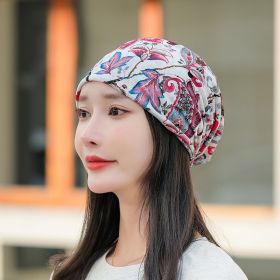 Baotou Silk Scarf Thin Air Conditioning Hat After Chemotherapy (Option: Narcissus Red)