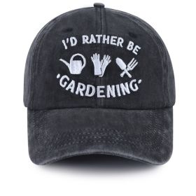 2pcs Vintage Washed Cotton Baseball Cap For Plant Lovers, I'd Rather Be Gardening,Unisex Adjustable Hat (Option: 1pcs)