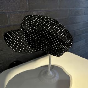 Dot Pattern Bow Tie Strap High-profile Appearance Level Sun Protection Baseball Cap (Option: BLACK D)