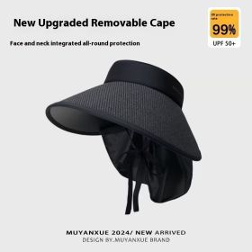 Plus-sized Brim Sun-proof Sun Protection Hat Women's Summer Shawl (Option: Neck Protection Shawl Black)