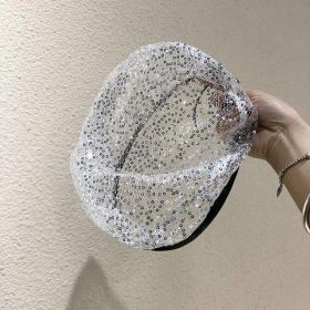 Mesh Hat Cover Gray Hair Lace Pile Heap Cap Thin Spring Women's Big Head Circumference (Option: Pink-Adjustable 56 To 58cm)