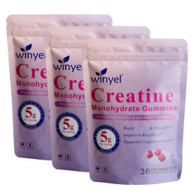 Creatine Monohydrate Gummies, 5 Grams Per Serving, Sugar-free Creatine Gummies, Suitable For Workouts, Strength, Cognitive Health, And Muscle Support, (Option: 3 PCS)