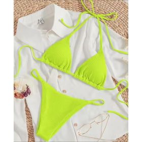 Factory Wholesale Women's Sexy Small Rib Bikini Tie Bikini Set Two Piece Swimsuit Beach Wear (Option: Style16-S)