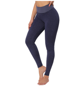 Plaid Leggings Fitness Yoga Pants Women's Seamless High Waist Breathable Gym Leggings (Option: Purple-2XL)