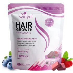 WINYEL Hair Growth Soft Chewables, Containing Hair Growth Vitamins For Men And Women, Biotin, To Help Create Thicker, Fuller, And Stronger Hair, Mixed (Option: 1 PCS)