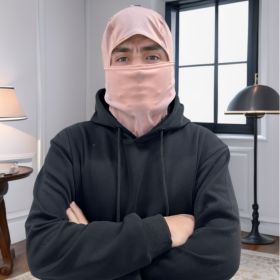 Head Cover And Face Mask (Option: Light purple to pink)