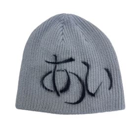 Street Style Letters Pile Heap Cap Beanie Hat Female Autumn And Winter Street (Option: Japanese Gray-M)