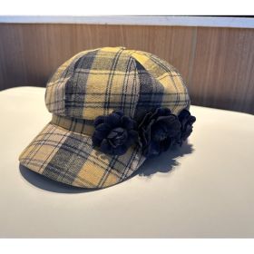 The Checkered Beret Keeps Warm In Autumn And Winter (Option: Yellow black)