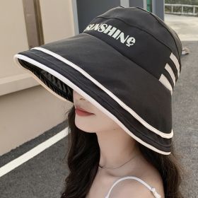 Bucket Hat Women's Cute Outdoor Sports Hat Summer Fashion (Option: Black)