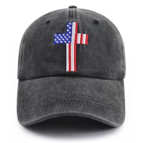 2pcs Christian American Flag Cross Baseball Cap Adjustable Embroidered Jesus Hat Patriotic Religious Gift For Men Women (Option: 2pcs)