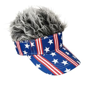 Simulation Wig Cap 250th Anniversary Baseball Cap Synthetic Short Hair Baseball Cap Spiked Hair Wig Hat Fake Hair Adjustable Sunshade Visor Fancy Perf (Option: 1color-Adjustable)