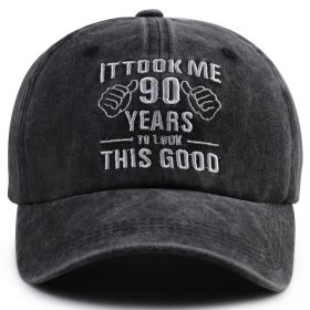 I'm Not Old I'm Classic Washed Cotton Baseball Cap, Funny 90th Birthday Hat, Retirement Gift For Men Women, Adjustable Vintage Embroidered  Hat (Option: 2pcs)