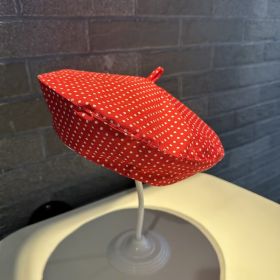 Dot Pattern Bow Tie Strap High-profile Appearance Level Sun Protection Baseball Cap (Option: RedA)