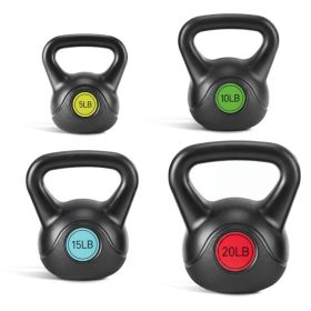 Hard Kettlebell Set, HDPE Coated Concrete Kettlebells, Multiple Weights, Wide Handle & Bottom, Workout Equipment For Home Gym And Outdoor (Option: 50)