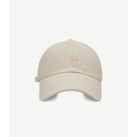 Preppy Style Love Embroidery Ponytail Half Topless Hat (Option: Beige-M)