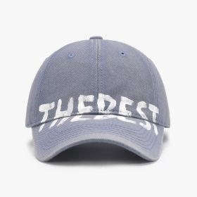 Letter Graffiti Baseball Cap Curved Brim Soft Top Cotton Blend Adjustable Snapback Hat (Option: 24 A161 Gray Blue-Adjustable)