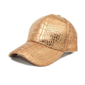 Imitation Crocodile Leather Baseball Cap European And American Fashion & Trend Men And Women (Option: White-M)