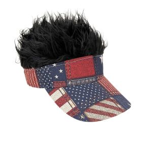 Simulation Wig Cap 250th Anniversary Baseball Cap Synthetic Short Hair Baseball Cap Spiked Hair Wig Hat Fake Hair Adjustable Sunshade Visor Fancy Perf (Option: 10color-Adjustable)