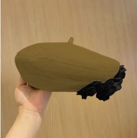 A Fashionable And Fluffy Painter's Hat That Makes Your Face Look Good (Option: Brown-One size)
