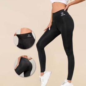 Barbie-Inspired High-Waisted Sharkskin Leggings – Slim Fit 7/8 Yoga Pants for Women, Spring/Summer Workout & Everyday Wear (Color: Black, size: L)