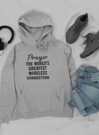 Prayer The World's Greatest Connection Hoodie (Color: Athletic Heather, size: X-large)