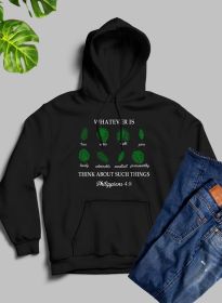 Whatever Is True Philippians 4-8 Hoodie (Color: Black, size: XX-large)