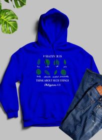 Whatever Is True Philippians 4-8 Hoodie (Color: Royal Blue, size: XXX-Large)