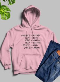 Women of the Bible Hoodie (Color: Pink, size: large)
