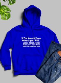 The Name Of Jesus Hoodie (Color: Royal Blue, size: X-large)