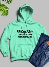The Name Of Jesus Hoodie (Color: Heather Prism Mint, size: large)